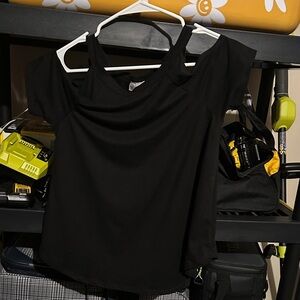 Cold Shoulder Black Women's Top